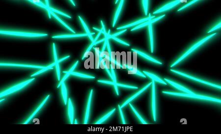 Neon linee incandescenti astratto sfondo futuristico. Luminescenza geometrica al neon, raggi laser colorati. Foto Stock