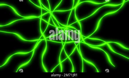 3D effetto geometrico ottico linea curva astratto raggi laser neon elemento dinamico bagliore. Foto Stock