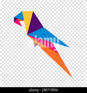 Origami dell'uccello. Design astratto colorato e vivace del logo degli uccelli. Origami animali. Illustrazione vettoriale Illustrazione Vettoriale