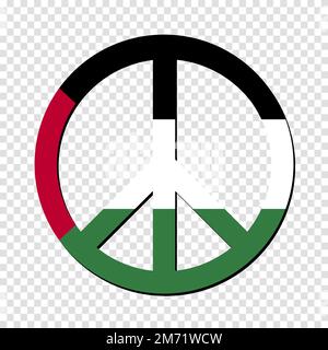 Bandiera della Palestina in simbolo di pace. Nessuna guerra. Concetto pacifico. Illustrazione vettoriale Illustrazione Vettoriale