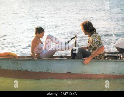 Margot Kidder, Peter fonda, on-set of the Film, '92 in the Shade', United Artists, 1975 Foto Stock