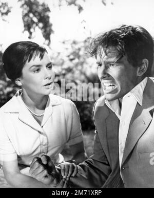 Valerie Gearon, Horst Buchholz, on-set del film, 'nove ore a Rama', 20th Century-Fox, 1963 Foto Stock