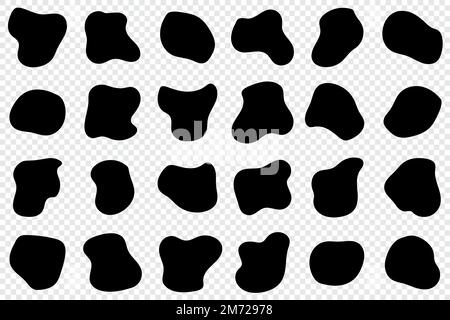 Set forme liquide astratte. Blob ovale irregolare. Macchie di inchiostro di forma futuristica. Elementi liquidi. Blottches casuali. Elementi grafici moderni. Illustrazione del vettore Illustrazione Vettoriale
