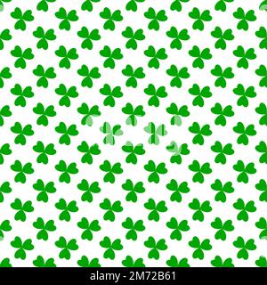 Il trifoglio verde lascia un motivo senza cuciture. Sfondo vettoriale minimo. Simbolo di clover. Illustrazione vettoriale Illustrazione Vettoriale