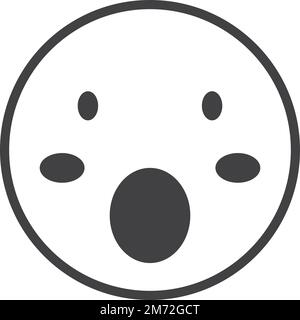 immagine emoji shocked del viso in stile minimal isolato sullo sfondo Illustrazione Vettoriale