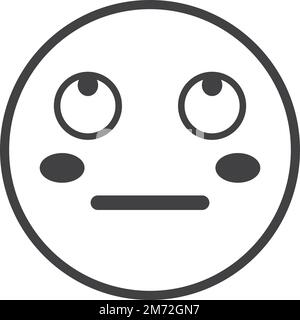 illustrazione di emoji confusa del viso in stile minimal isolata sullo sfondo Illustrazione Vettoriale
