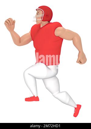 Personaggi sportivi isometrici giocatori di calcio americani . 3D rendering dei giocatori di calcio. Foto Stock