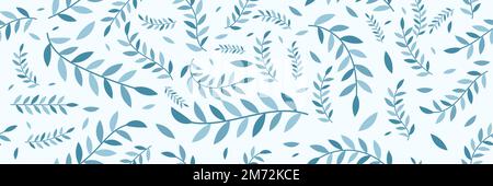 Modello invernale senza cuciture con foglie. Motivo vettoriale senza cuciture floreale disegnato a mano. Motivo fantasia floreale. Illustrazione vettoriale Illustrazione Vettoriale