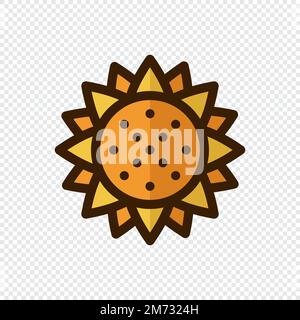 Icona vettore girasole. Design creativo e geometrico con logo girasole. Icona di girasole lineare. Illustrazione vettoriale Illustrazione Vettoriale