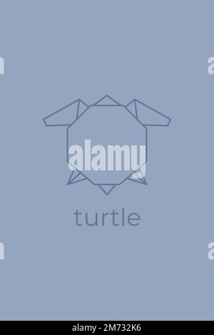tartaruga origami. Linea astratta arte tartaruga logo design. Origami animali. Linea animale art. Illustrazione del profilo del negozio di animali domestici. Illustrazione vettoriale Illustrazione Vettoriale