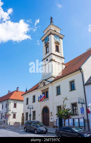 Uhersky Brod (Ungarisch Brod) : Piazza Masarykovo e il municipio in , Zlinsky, Zlin Region, Zliner Region, Czech Foto Stock