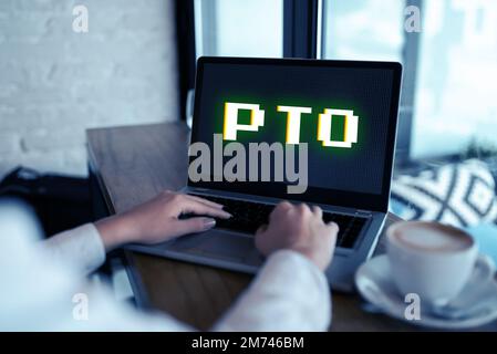 Didascalia concettuale PTO. Concetto che significa che il datore di lavoro concede un risarcimento per le vacanze in congedo personale Foto Stock