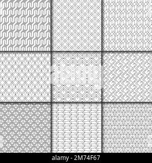 Insieme di vettori di sfondi geometrici con motivi geometrici Illustrazione Vettoriale