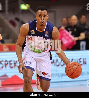 Bonn, Germania. 06th Jan, 2023. Telekom Dome, Basketball Bundesliga, Matchday 14, Telekom Basket Bonn vs Rostock SeaWolves, Chris carter (Rostock) Credit: Juergen Schwarz/Alamy Live News Foto Stock