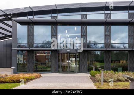 CABI (Centre for Agriculture and Bioscience International) sede centrale del Regno Unito in un nuovo ufficio ecologico, Wallingford, Oxfordshire, Inghilterra Foto Stock