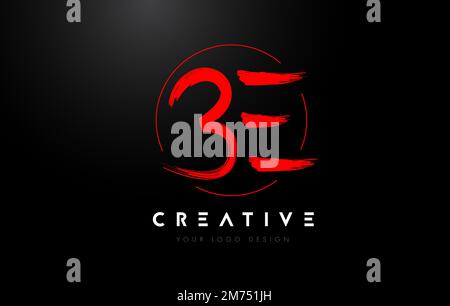 Logo Red BE Brush Letter. Vettore artistico di concetto del logo Brush Letters scritto a mano. Illustrazione Vettoriale