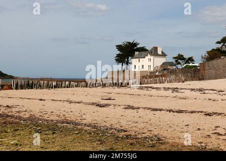 Carantec, Morlaix Bay, Finistere, Bretagne, Francia, Europa Foto Stock