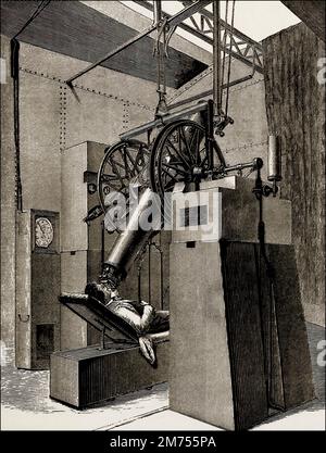 Il grande telescopio riflettente, osservatorio di Parigi, 1885 Foto Stock