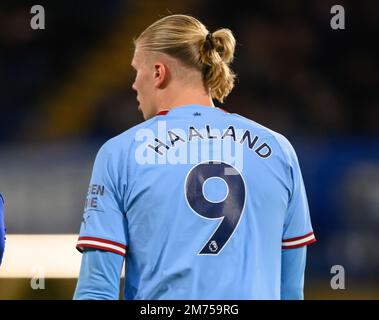 05 gen 2023 - Chelsea contro Manchester City - Premier League - Stamford Bridge Erling Haaland di Manchester City durante la partita della Premier League contro Chelsea. Foto : Mark Pain / Alamy Live News Foto Stock