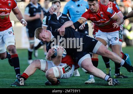 Newcastle, Regno Unito. 07th Jan, 2023. Trevor Davison of Newcastle Falcons la partita della Gallagher Premiership tra Newcastle Falcons e Leicester Tigers a Kingston Park, Newcastle sabato 7th gennaio 2023. (Credit: Chris Lishman | MI News)L Credit: MI News & Sport /Alamy Live News Foto Stock