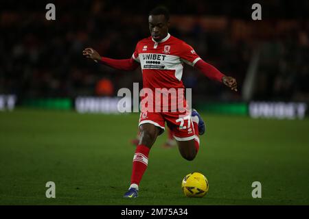 Middlesborough, Regno Unito. 7th Jan, 2023. Marc Bola di Middlesbrough durante la partita della fa Cup Third Round tra Middlesbrough e Brighton e Hove Albion al Riverside Stadium di Middlesbrough sabato 7th gennaio 2023. (Credit: Michael driver | MI News) Credit: MI News & Sport /Alamy Live News Foto Stock