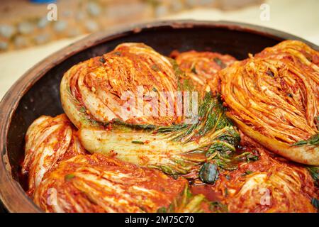 Kimchi, piatto coreano piccante di sottaceti Foto Stock