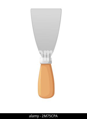 Illustrazione vettoriale dello strumento manuale con spatola isolata su sfondo bianco Illustrazione Vettoriale