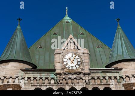 VIA treno dalla stazione ferroviaria di Quebec City. Ingresso principale della Gare du Palais (Stazione del Palazzo). Quebec, Canada Foto Stock