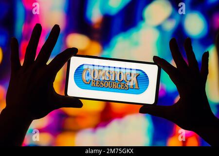 Brasile. 7th Jan, 2023. In questa illustrazione, il logo Comstock Resources viene visualizzato sullo schermo di uno smartphone. (Credit Image: © Rafael Henrique/SOPA Images via ZUMA Press Wire) Foto Stock