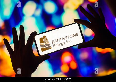 Brasile. 7th Jan, 2023. In questa illustrazione, il logo Earthstone Energy viene visualizzato sullo schermo dello smartphone. (Credit Image: © Rafael Henrique/SOPA Images via ZUMA Press Wire) Foto Stock