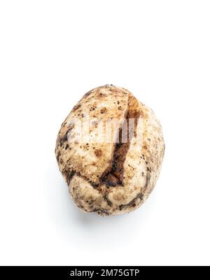 Tuberi patata malato isolato su sfondo bianco Foto Stock