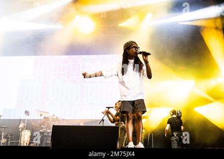 Biddinghuizen, Paesi Bassi. 21st ago, 2022. Koffee suona dal vivo al Lowlands Festival 2022 il 21 agosto 2022 a Biddinghuizen, Olanda. (Foto di Roberto Finizio/NurPhoto) Credit: NurPhoto SRL/Alamy Live News Foto Stock