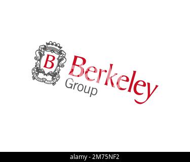 Berkeley Group Holdings, logo ruotato, sfondo bianco B Foto Stock