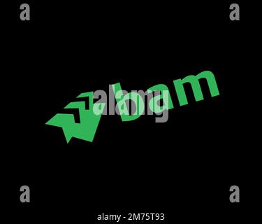 Royal BAM Group, logo ruotato, sfondo nero Foto Stock