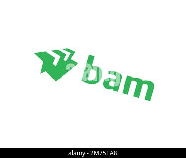 Royal BAM Group, logo ruotato, sfondo bianco B Foto Stock