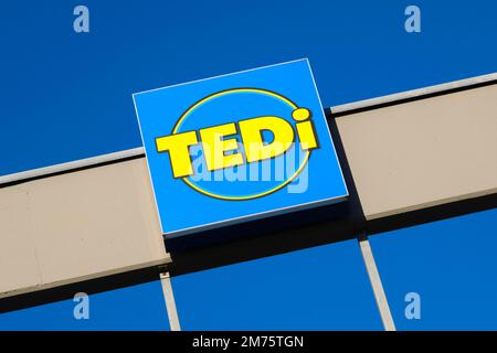 Segno e logo Tedi, commercio, società, Renania settentrionale-Vestfalia, Germania Foto Stock
