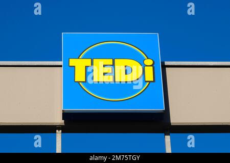 Segno e logo Tedi, commercio, società, Renania settentrionale-Vestfalia, Germania Foto Stock