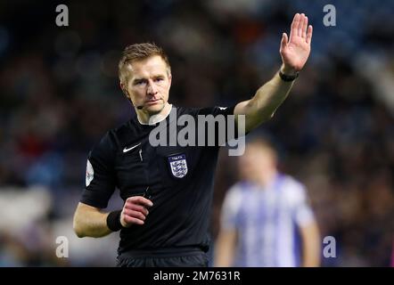 Sheffield, Regno Unito. 7th Jan, 2023. Arbitro Michael Salisbury durante la partita della fa Cup a Hillsborough, Sheffield. Foto di credito dovrebbe essere: Lexy Ilsley / Sportimage di credito: Sportimage / Alamy Live News Foto Stock