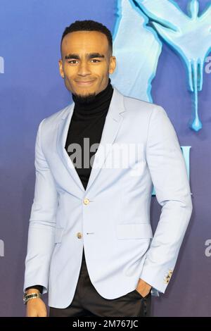 Celebrità assistere all'Avatar: The Way of Water World Premiere a Odeon Luxe Leicester Square con: Munya Chawawa dove: Londra, Regno Unito quando: 06 Dic 2022 credito: Phil Lewis/WENN Foto Stock