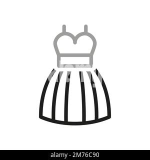Design linea icona matrimonio, matrimonio, vestito. Concetti di design grafico moderno, semplici elementi di contorno. Tratto modificabile. Illustrazione Vettoriale