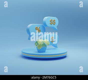 3D icona di rendering set bolla dollaro isolato 3D illustrazione di rendering Foto Stock