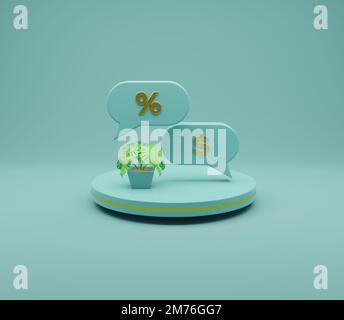 3D icona di rendering set bolla dollaro isolato 3D illustrazione di rendering Foto Stock