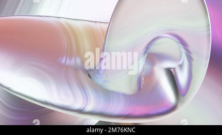 Abctract geometria 3D con texture iridescente olografica perlescente, rendering 3D, sfondi per schermo pc Foto Stock