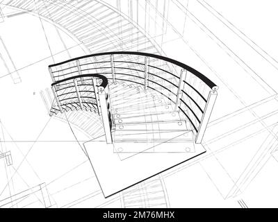 Scala a spirale astratta Const Illustrazione Vettoriale