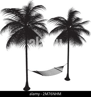 Lettino sotto le palme Vector Illustrazione Vettoriale