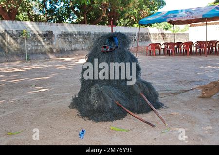 Kumpo danza con maschere in Senegal, Africa occidentale Foto Stock