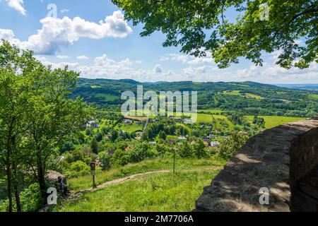 Stramberk (Stramberg): Vista panoramica in , Moravskoslezsky, Regione Moravo-Slesiana, Regione Mährisch-schlesische, Ceco Foto Stock