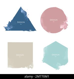 Set di modelli di badge di annuncio, illustrazione del design Illustrazione Vettoriale