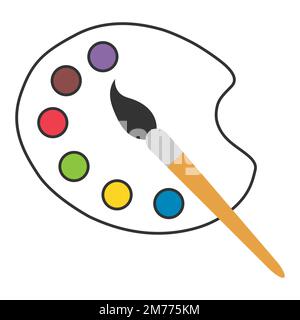 Palette degli strumenti Flat ART con colori di pittura, grafica grafica vettoriale del disegno web dell'artista . Illustrazione Vettoriale