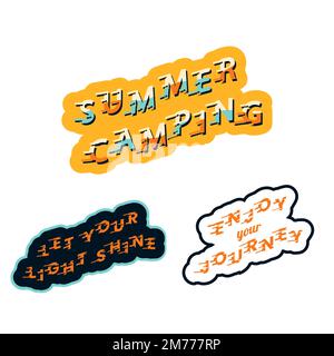 Vettori del set di logo del campeggio estivo Illustrazione Vettoriale